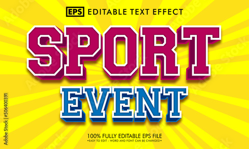 Sport event editable text effect