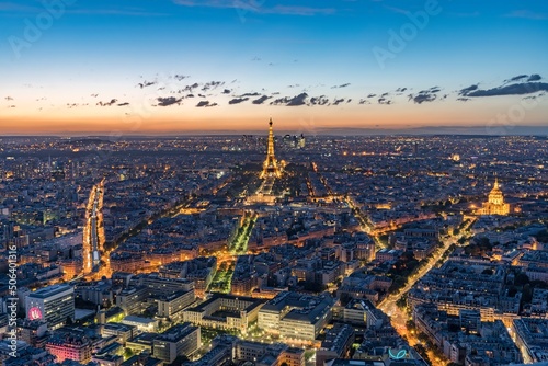 Panoramic view of Paris with the Eiffel tower © sleg21