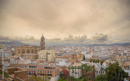 View of the Town of Malaga in Andalusia, Spain