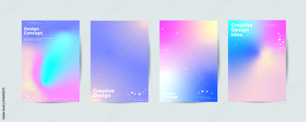 Company identity brochure template collection. Business presentation vector A4 vertical orientation front page mock up set. Corporate report cover abstract geometric illustration design layout bundle.