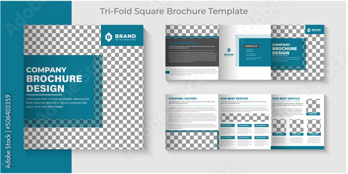 Tri-fold Square brochure design template, Creative corporate business Trifold Square brochure