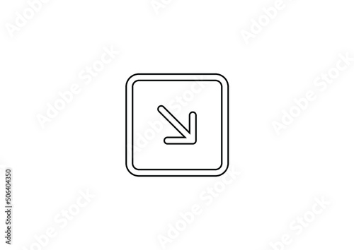 illustration of down right arrow icon best graphics design in vector art