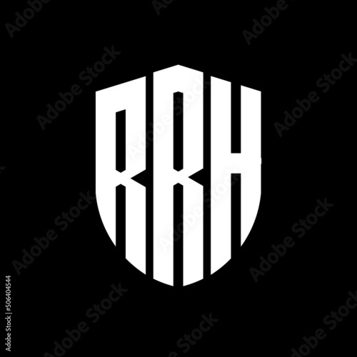 RRH letter logo design. RRH modern letter logo with black background. RRH creative  letter logo. simple and modern letter logo. vector logo modern alphabet font overlap style. Initial letters RRH  photo