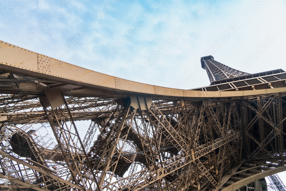 Detail view of Eiffel Tower, Paris, France
