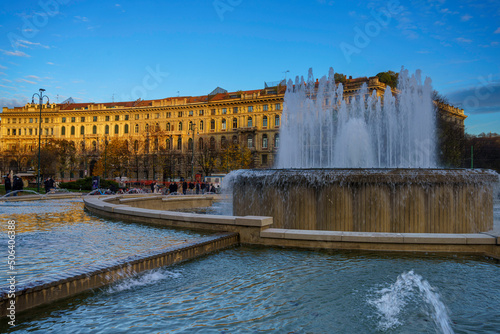 Milan, Italy: the fountain known as Torta degli Sposi