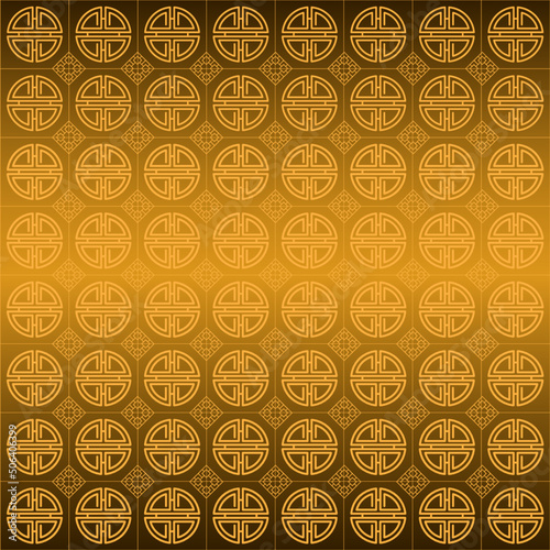 Golden and brown traditional Chinese Pattern Background.