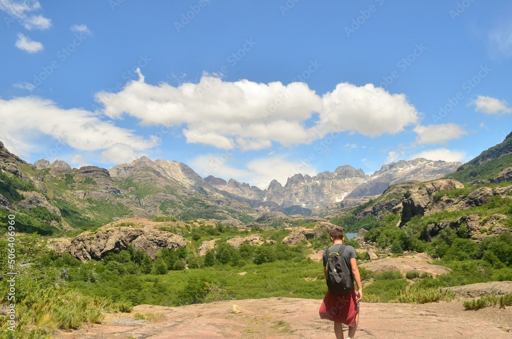 hiking in the mountains