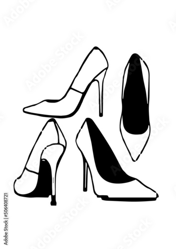 illustration of broken heel shoes best graphics design in vector art