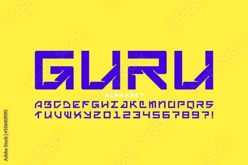 Modern font design, alphabet letters and numbers vector illustration
