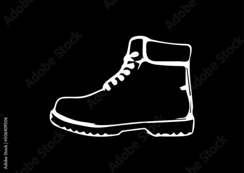 illustration of hiking and trekking shoes best graphics design in vector art