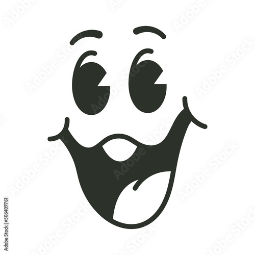Cartoon cute face emotion vector illustration isolated on a white background.