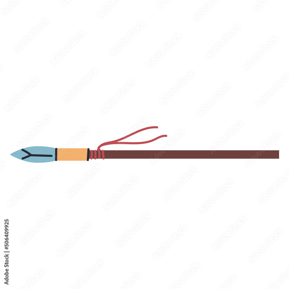 Fototapeta premium Viking spear vector cartoon illustration isolated on a white background.