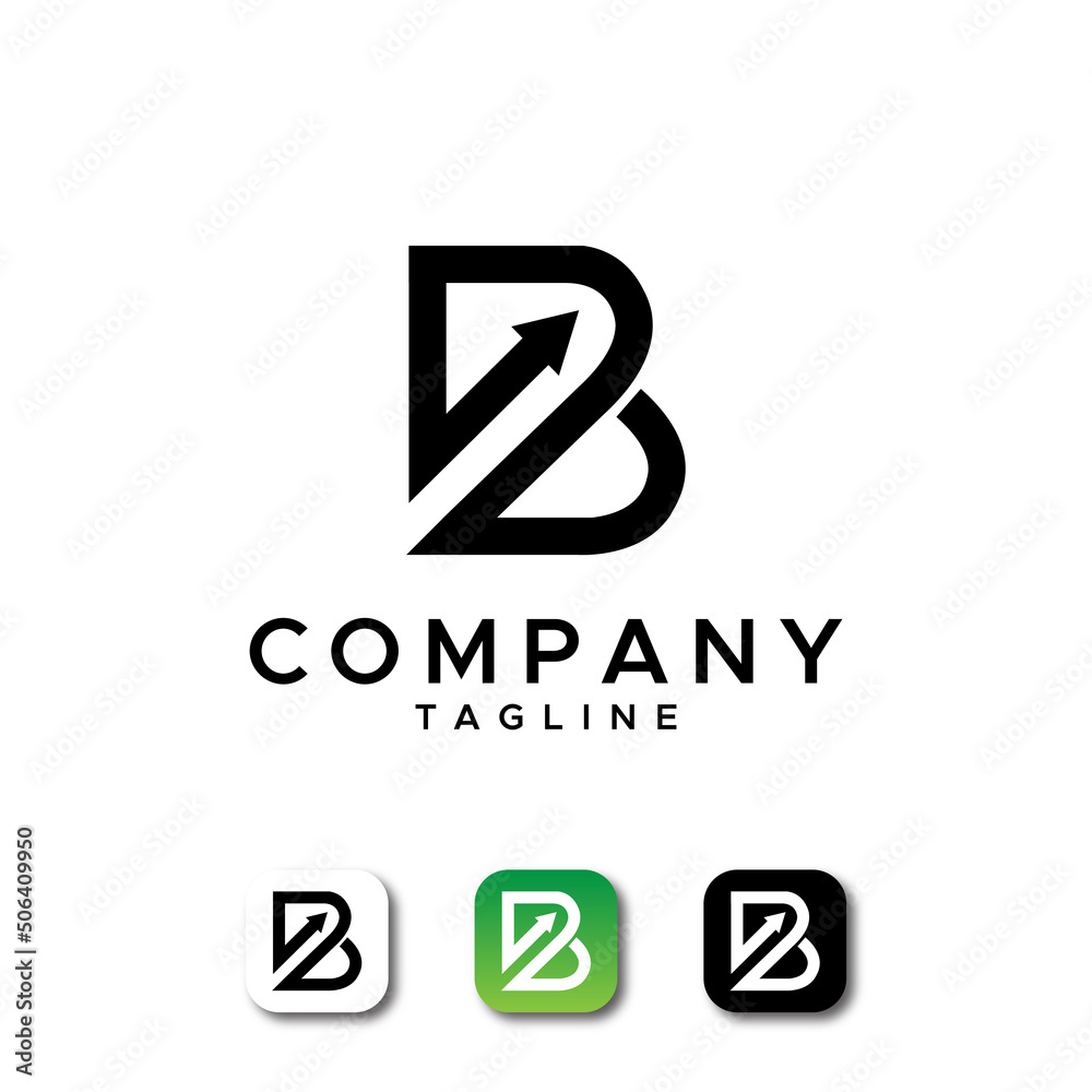B logo arrow. letter b design vector illustration modern icon. business investment logo. Finance logo with B letter concept B logo arrow. letter b design vector illustration modern icon. business investment logo. Finance logo with B letter concept