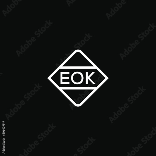 EOK 3 letter design for logo and icon.EOK monogram logo.vector illustration with black background. photo