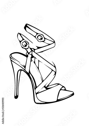 illustration of high heel shoe best graphics design in vector art