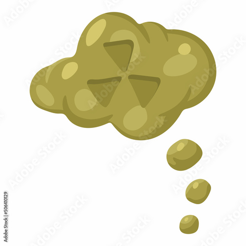 Green toxic cloud vector cartoon illustration isolated on a white background.