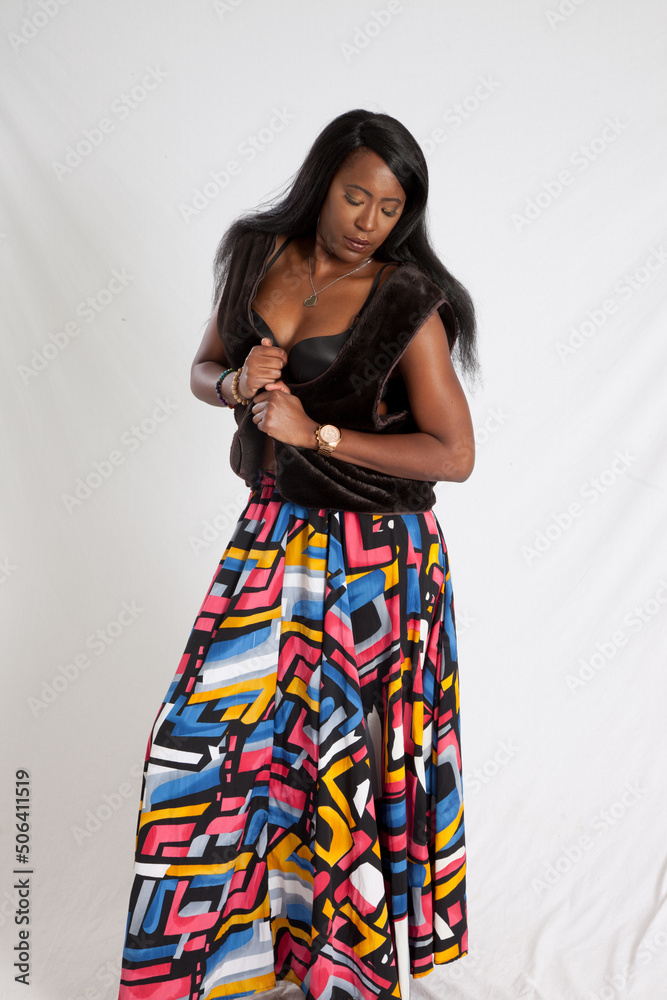 Beautiful Black woman with a thoughtful expression Beautiful Black woman with a thoughtful expression