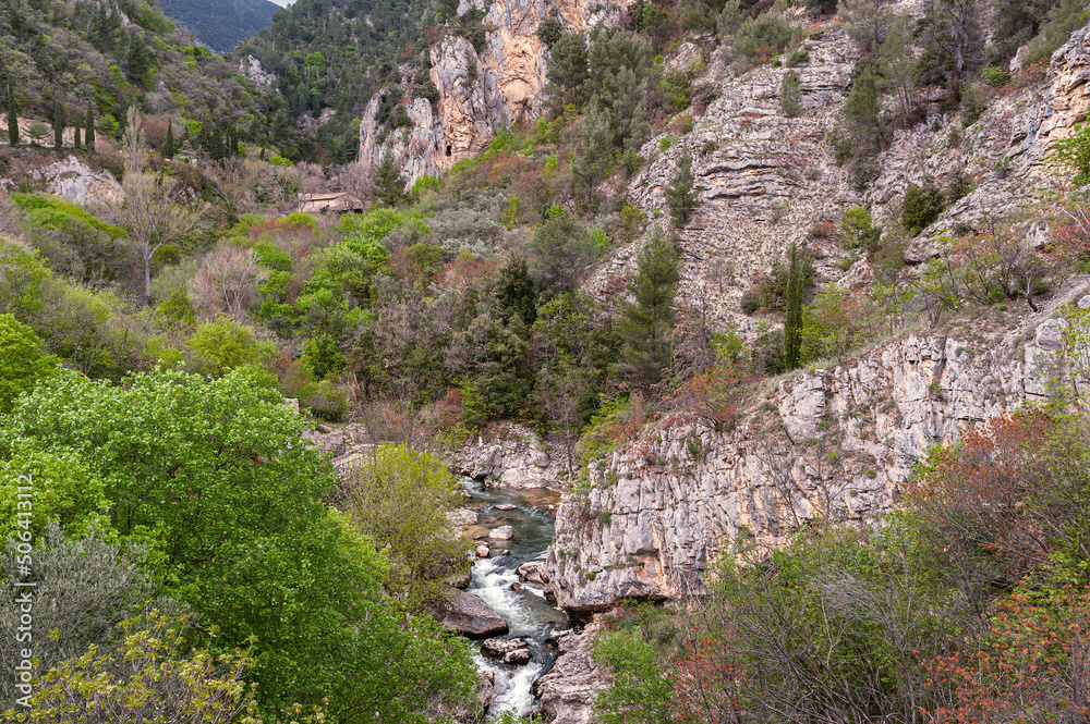 Gorges of San Venanzio and Hermitage on the Aterno river, Abruzzo.