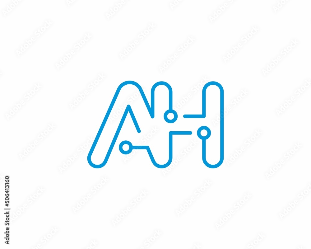 Abstract Letters AH Logo Design Template 001 Abstract Letters AH Logo Design Template 001