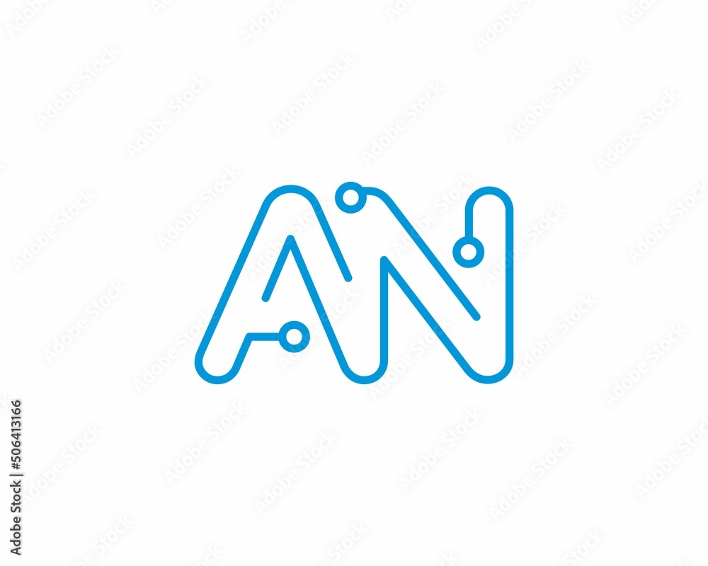 Abstract Letters AN Logo Design Template 001 Abstract Letters AN Logo Design Template 001