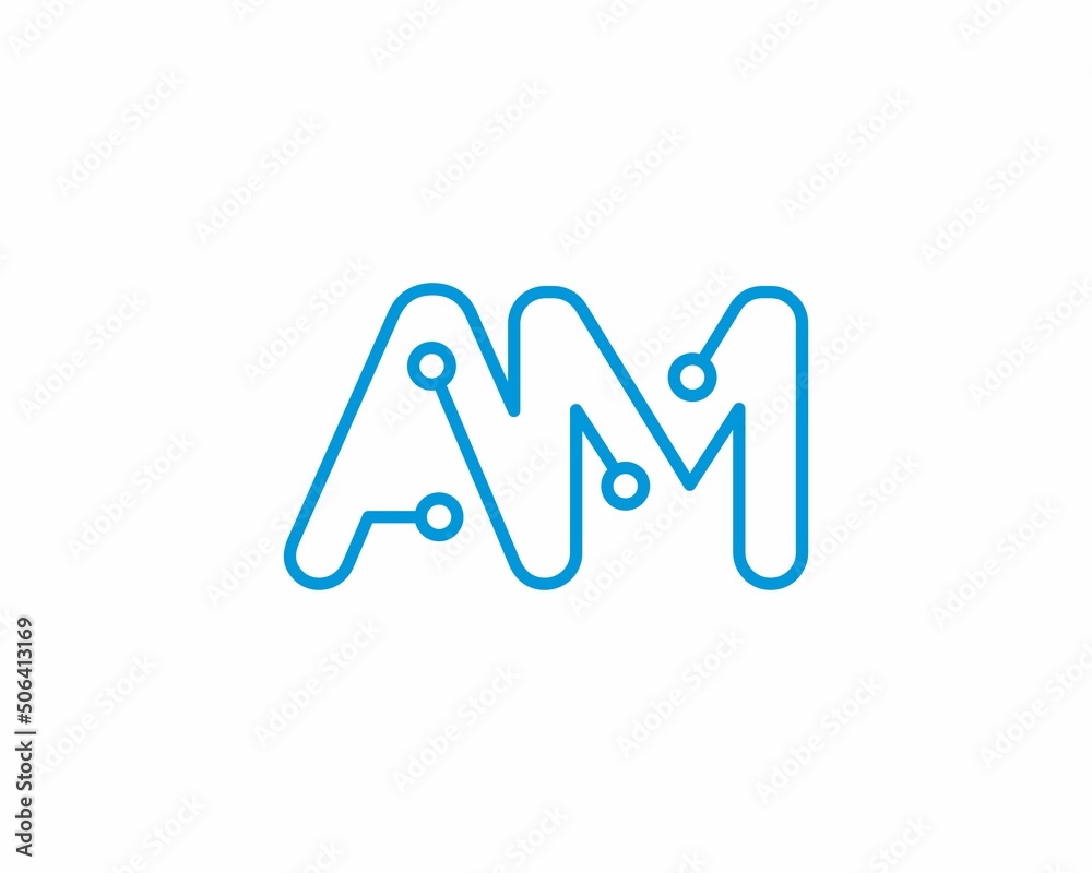 Abstract Letters AM Logo Design Template 001 Abstract Letters AM Logo Design Template 001