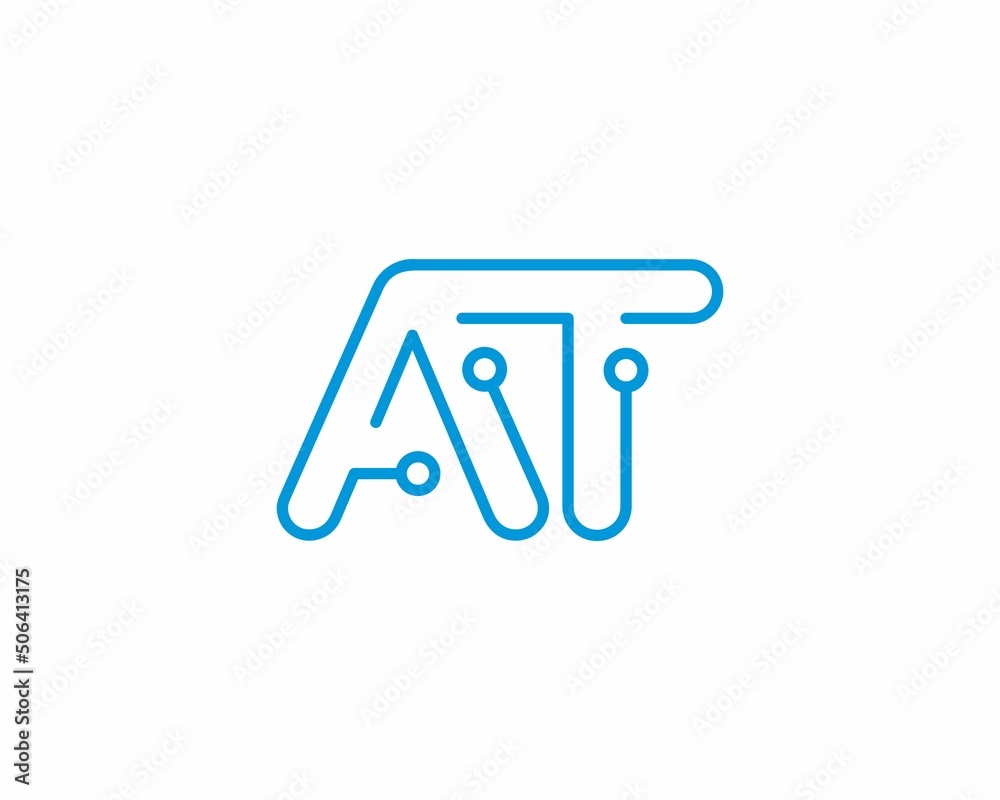 Abstract Letters AT Logo Design Template 001 Abstract Letters AT Logo Design Template 001