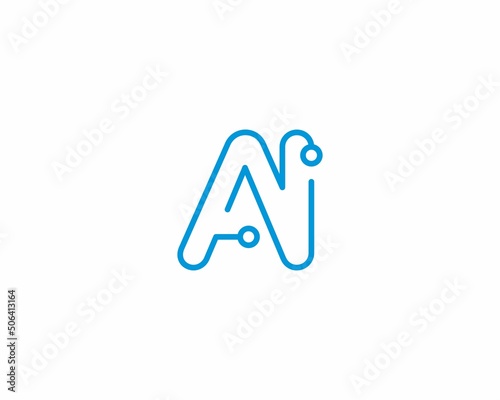 Abstract Letters AI Logo Design Template 001