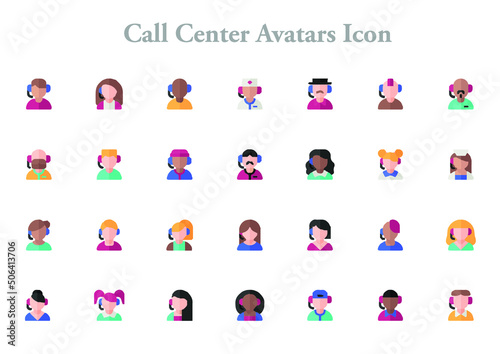 illustration of call center avatars icons best graphics design in vector art