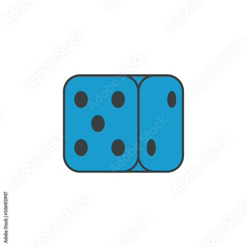 Blue isometric playing table game cube chance gambling leisure activity pop art groovy vector
