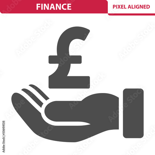 Finance Icon. Hand With Pound Symbol