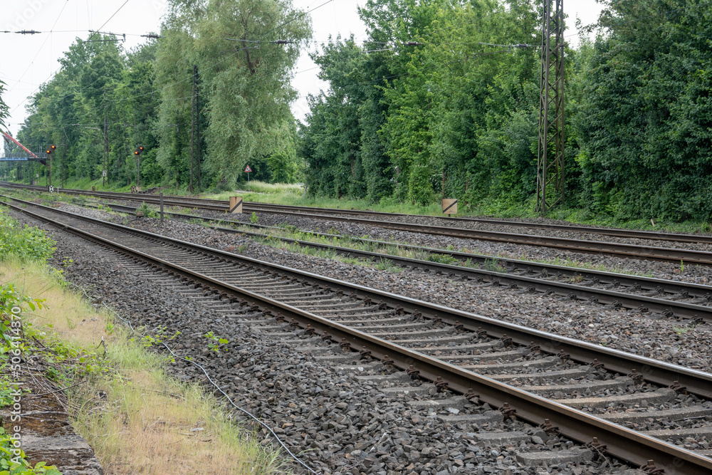 railroad tracks in the countryside