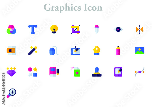 illustration of graphics icons best graphics design in vector art