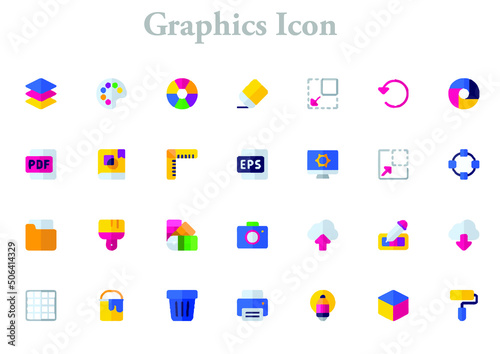illustration of graphics icons best graphics design in vector art