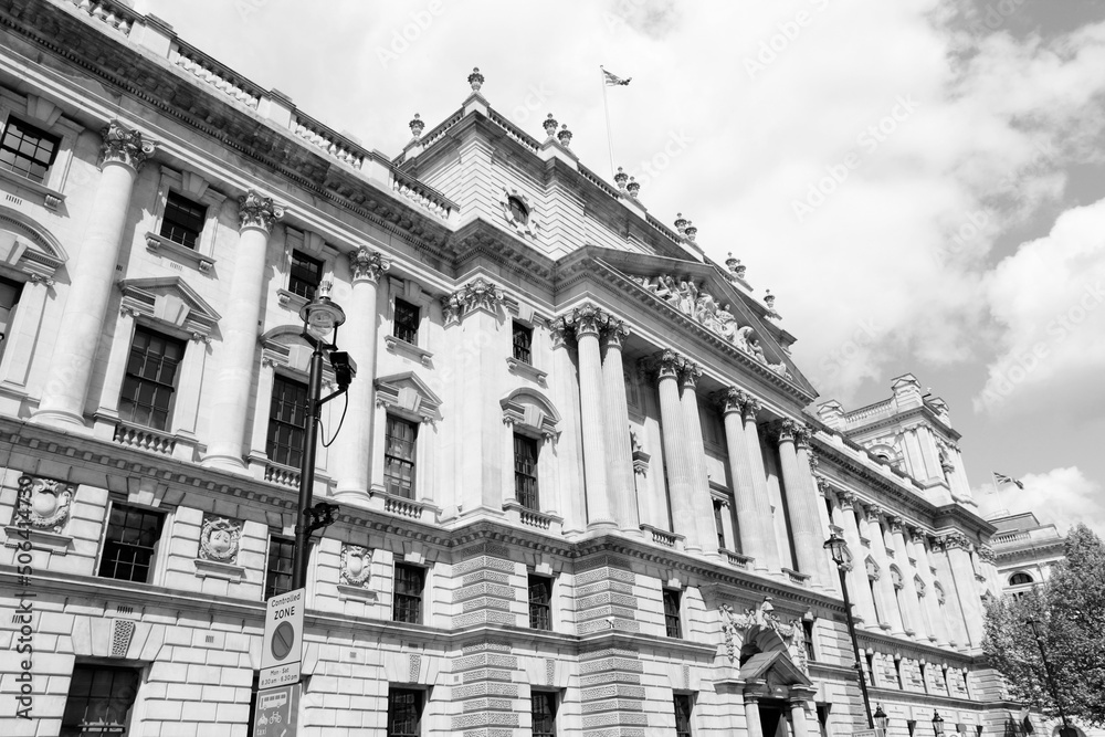 The Exchequer in London UK. Black and white retro style London landmarks. The Exchequer in London UK. Black and white retro style London landmarks.