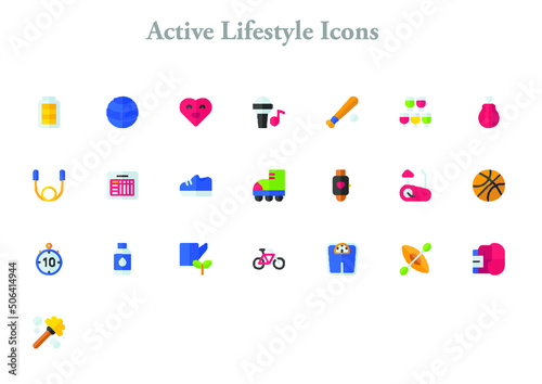 illustration of  active lifestyle icons best graphics design in vector art