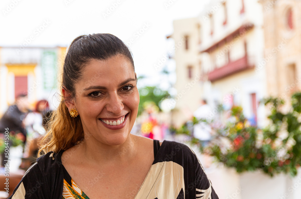 Portrait of a latina woman in a sunny day