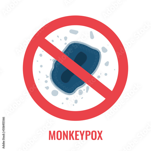 Monkeypox virus infection bacteria structure. Poxvirus rare disease. Health care and medical concept. Vector illustration.