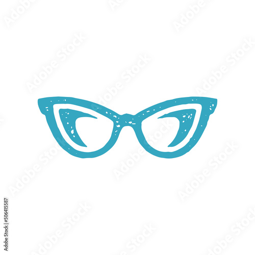 Cute fashionable feminine sunglasses for eyesight sun protection optical lens blue grunge texture