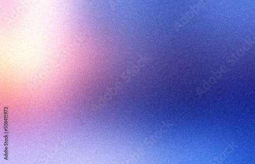 Winter sunset glow shines through frosted glass empty textured background. Pink shine on deep blue sky.