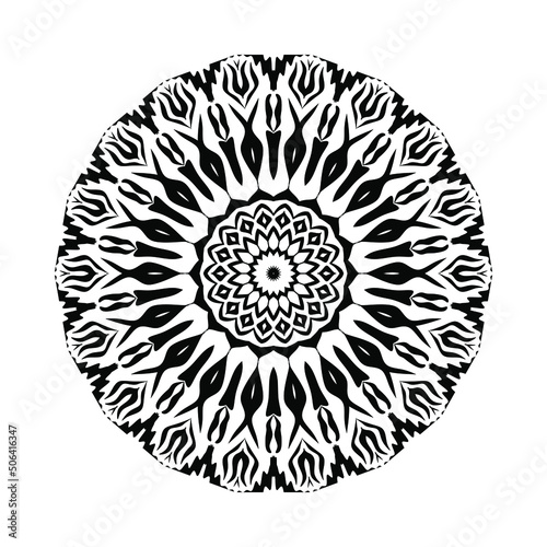 Circular pattern in form of mandala for Henna  tattoo  decoration. Decorative ornament in ethnic oriental style. Coloring book page.Mandalas for coloring book. Decorative round ornaments. mandala.