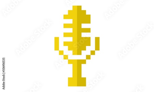 Pixel microphone podcast vector