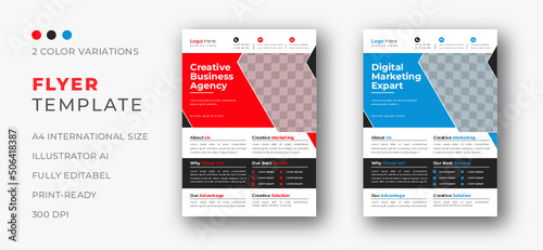 Corporate Business flyer template vector design, Flyer Template Geometric shape used for business poster layout, IT Company flyer, corporate banners, and leaflets. Graphic design layout with triangle