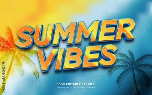 summer vibes editable text style effect
