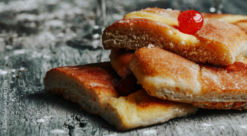 Cuadro en lienzo catalan sweet cake coca de sant joan, web banner