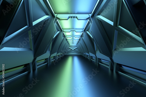 Fototapeta Naklejka Na Ścianę i Meble -  3d rendering sci-fi tunnel and hallway