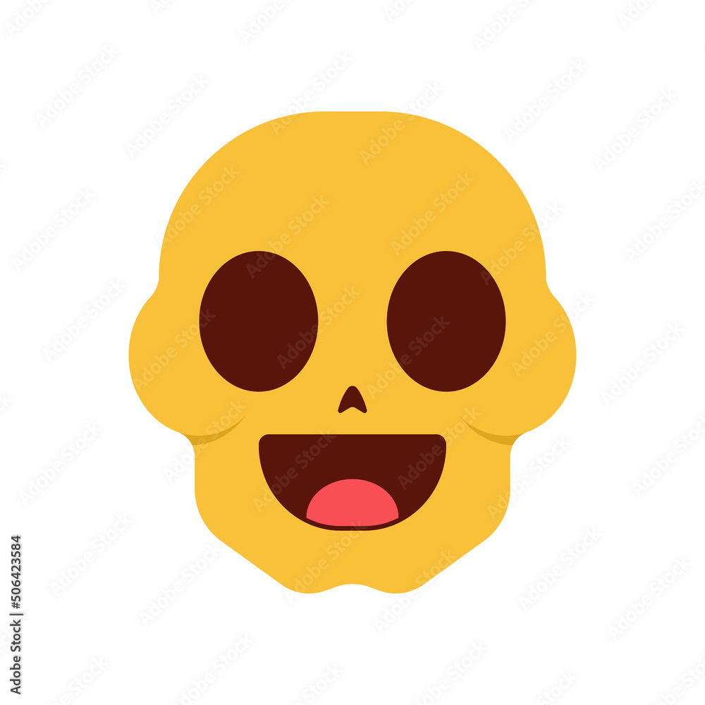 Happy skull emotion vector cartoon illustration isolated on a white background. Happy skull emotion vector cartoon illustration isolated on a white background.
