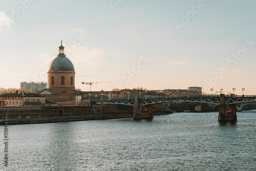 Garonne river and Dome de la Grave in Toulouse, France © sleg21