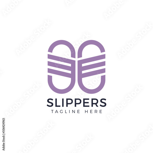 Slipper Icon Logo With Sandals Shape Suitable for Sandal, Footwear, Slipper, Flip-Flop Brands Products