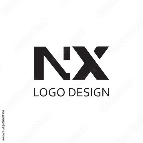 simple letter N X monogram for logo company design