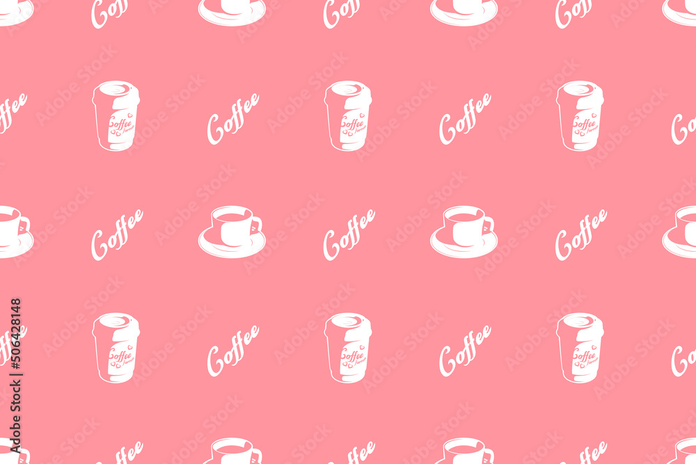 Seamless pattern on the theme of coffee.